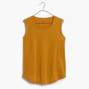 mustard yellow madewell muscle tee